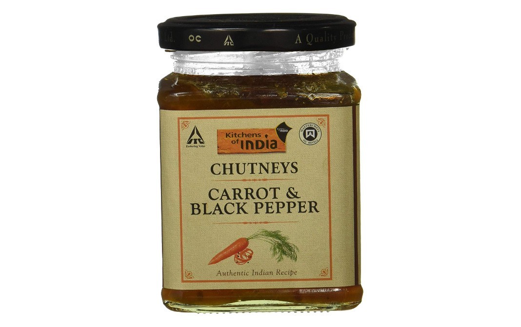 Kitchens Of India Chutneys Carrot & Black Pepper   Glass Jar  300 grams